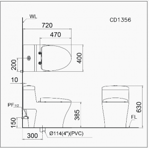 ban cau mot khoi nap em cd1356