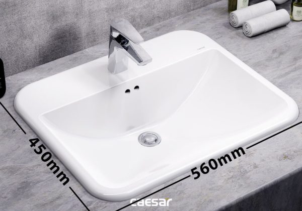 Bản vẽ kĩ thuật Chậu rửa mặt lavabo CAESAR L5019 dương vành