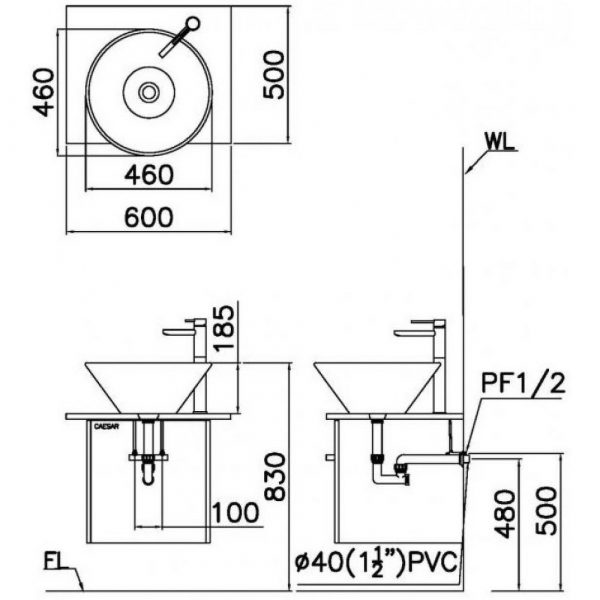 Bản-vẽ-kĩ-thuật-Chậu-rửa-mặt-lavabo-CAESAR-L5222-đặt-bàn