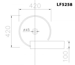 CAESAR LF5258 - Chậu lavabo đặt bàn 2 Bản vẽ kĩ thuật Chậu rửa mặt lavabo CAESAR LF5258 đặt bàn