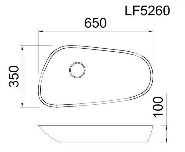 Bản vẽ kĩ thuật Chậu rửa mặt lavabo CAESAR LF5260 đặt bàn
