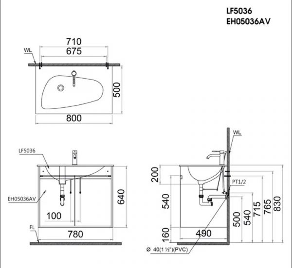 Tủ-chậu-lavabo-CAESAR-LF5036-EH05036AV