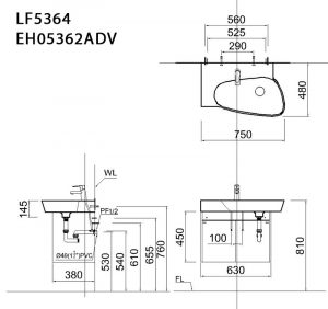Bản-vẽ-kĩ-thuật-Tủ-chậu-lavabo-CAESAR-LF5364-EH05362ADV