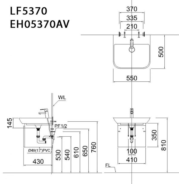 Bản-vẽ-kĩ-thuật-Tủ-chậu-lavabo-CAESAR-LF5370-EH05370AV