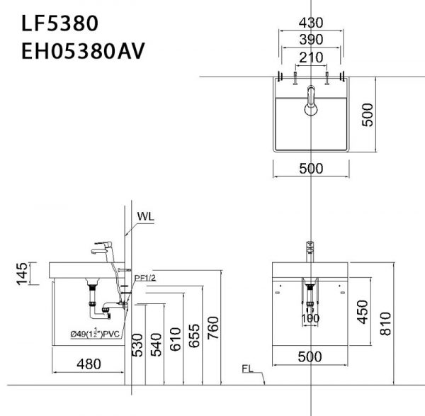 Bản-vẽ-kĩ-thuật-Tủ-chậu-lavabo-CAESAR-LF5380-EH05380AV