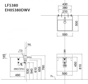 CAESAR LF5380 EH05380DWV - Tủ chậu lavabo 1 Bản-vẽ-kĩ-thuật-Tủ-chậu-lavabo-CAESAR-LF5380-EH05380DWV