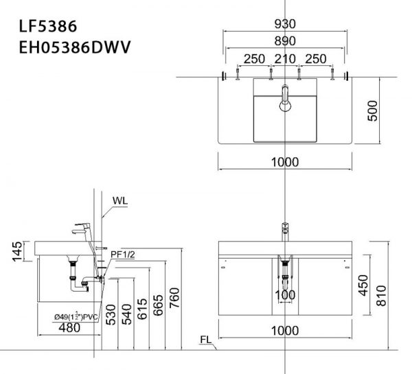 Bản-vẽ-kĩ-thuật-Tủ-chậu-lavabo-CAESAR-LF5386-EH05386DWV