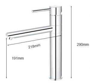 Bản vẽ kỹ thuật Vòi chậu lavabo CAESAR B751CU cổ cao nóng lạnh