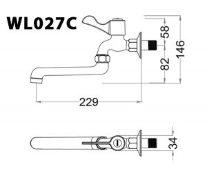 Bản-vẽ-kỹ-thuật-Vòi-lạnh-CAESAR-WL027C-gắn-tường