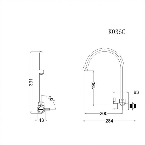 ban ve ky thuat voi rua bat caesar k036c nuoc lanh