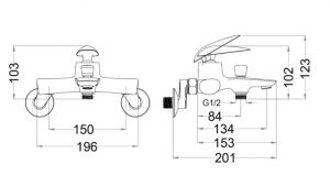 CAESAR S813C - Vòi sen tắm nóng lạnh tay 3 chế độ 2 ban ve ky thuat voi sen tam nong lanh caesar s 813c