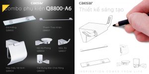 Bộ phụ kiện phòng tắm Caesar Q8800-A6 6 món