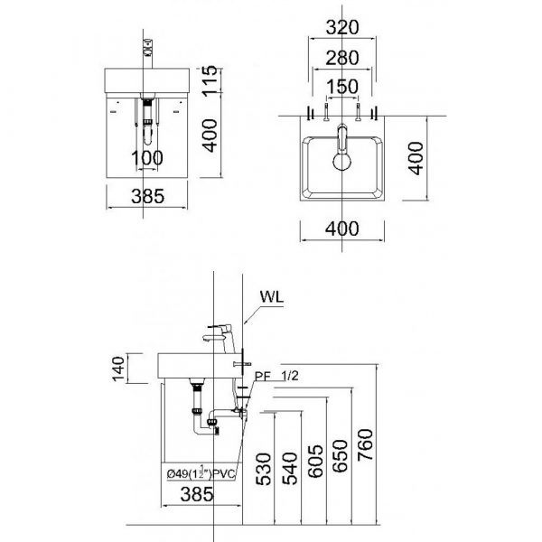 Chậu Lavabo Caesar LF5257 Đặt Bàn