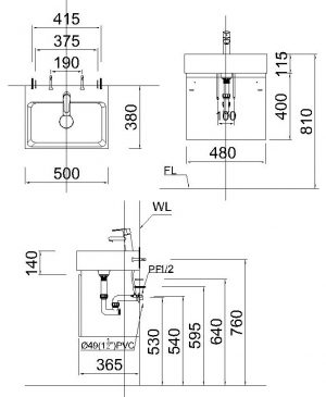 CAESAR LF5259 - Chậu rửa mặt lavabo đặt bàn 2 Chậu Lavabo Caesar LF5259 Đặt Bàn