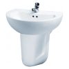 Chậu rửa mặt lavabo CAESAR L2150 P2441 chân lửng treo tường