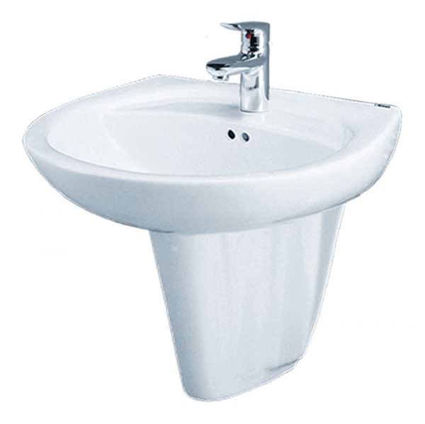 Chậu rửa mặt lavabo CAESAR L2220 P2436 chân lửng treo tường