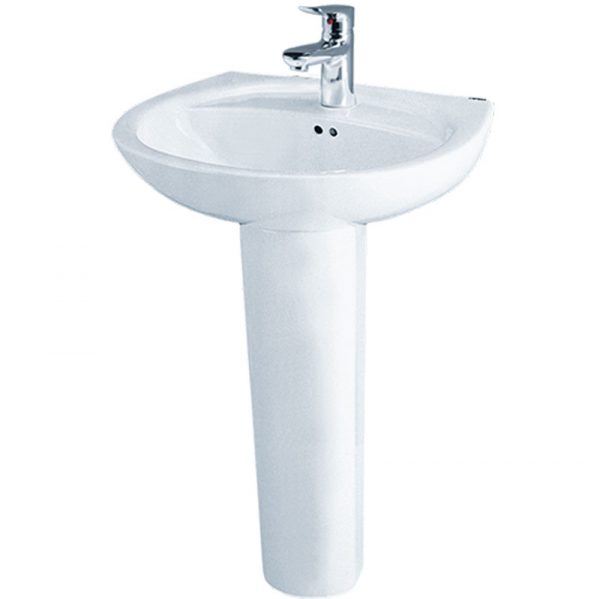 Chậu rửa mặt lavabo CAESAR L2220 P2437 chân dài treo tường