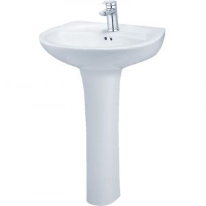Chậu rửa mặt lavabo CAESAR L2220 P2445 chân dài treo tường