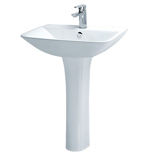 Chậu rửa mặt lavabo CAESAR L2365 P2445 chân dài treo tường