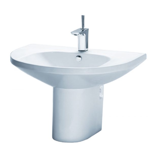 Chậu rửa mặt lavabo CAESAR LF2270 PF2470 chân lửng treo tường