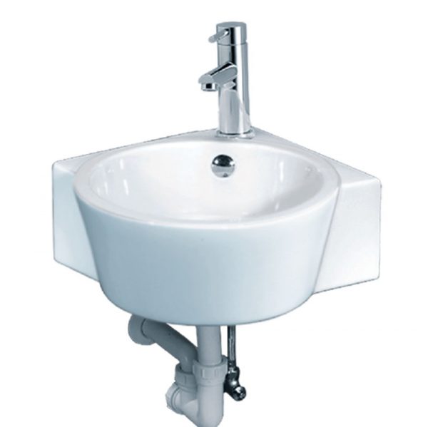 Chậu rửa mặt lavabo CAESAR LF5238 góc treo tường