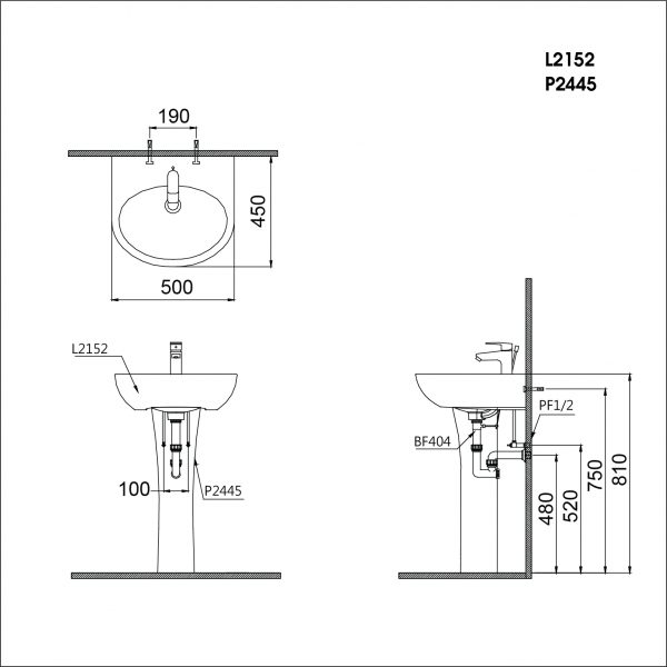 lavabo treo tuong l2152 p2445