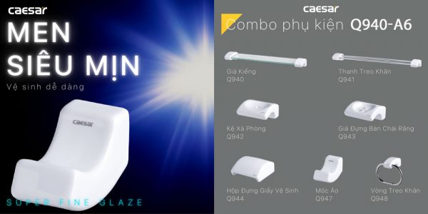 Móc áo CAESAR Q947 sứ đơn