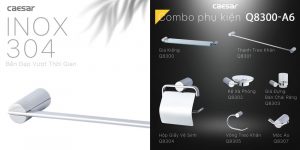 Thanh vắt khăn Inox CAESAR Q8301