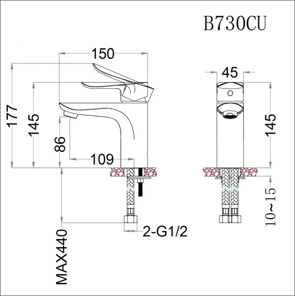 voi chau lavabo caesar b730cu