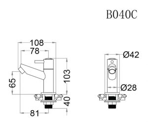 Vòi chậu rửa mặt lavabo Caesar B040C lạnh