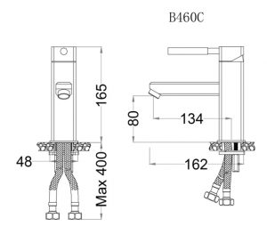 Vòi chậu rửa mặt lavabo Caesar B460C nóng lạnh