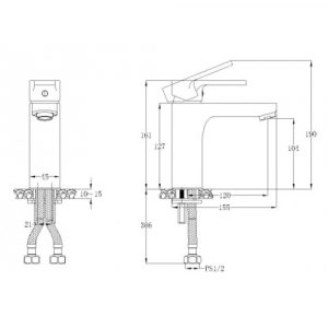 Vòi chậu rửa mặt lavabo Caesar B570CP nóng lạnh