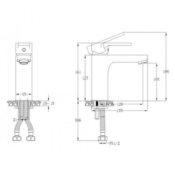 Vòi chậu rửa mặt lavabo Caesar B570CP nóng lạnh