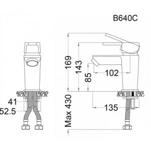 Vòi chậu rửa mặt lavabo Caesar B640CU nóng lạnh