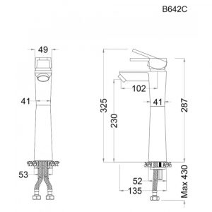 Vòi chậu rửa mặt lavabo Caesar B642CU cổ cao đặt bàn