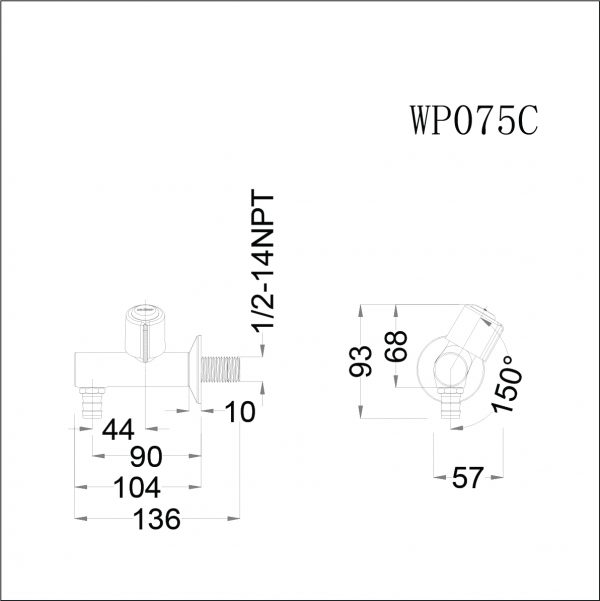 voi lanh gan tuong wp075c