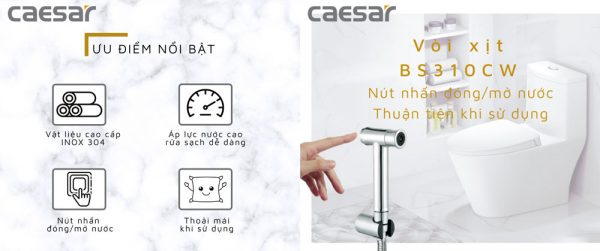 Vòi xịt vệ sinh CAESAR BS310CW