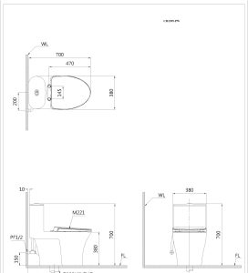 Bản vẽ cầu 1 khối Caesar CD1395 nắp điện tử TAF200H