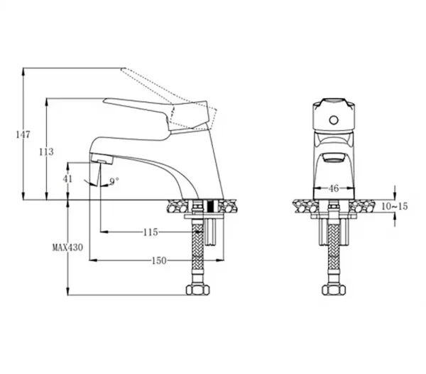 Ban ve ky thuat Voi lavabo CAESAR B111C lanh