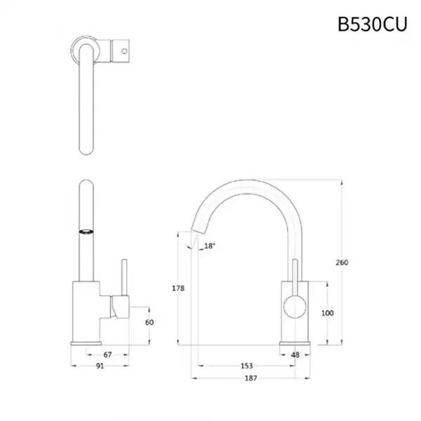 Ban ve ky thuat Voi lavabo CAESAR B530CU co cao nong lanh