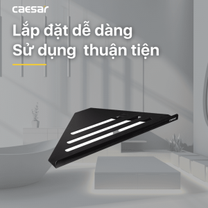 Kệ nhà tắm CAESAR Q6314B góc inox 1 tầng đen 4 Ke nha tam CAESAR Q6314B goc inox 1 tang den 3