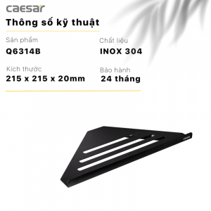Kệ nhà tắm CAESAR Q6314B góc inox 1 tầng đen 2 Ke nha tam CAESAR Q6314B goc inox 1 tang den 5