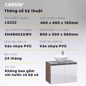 Tủ lavabo CAESAR L5222 EH48002AWV 3 Tu lavabo CAESAR L5222 EH48002AWV 9