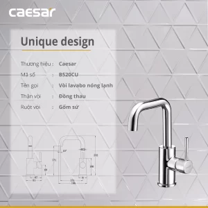Voi lavabo CAESAR B520CU co cao nong lanh 7
