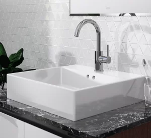 Vòi lavabo CAESAR B530CU cổ cao nóng lạnh 3 Voi lavabo CAESAR B530CU co cao nong lanh 1