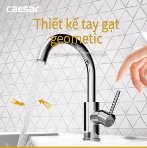 Vòi lavabo CAESAR B530CU cổ cao nóng lạnh 6 Voi lavabo CAESAR B530CU co cao nong lanh 6