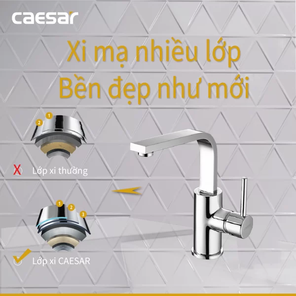 Voi lavabo CAESAR B750CU co cao nong lanh 5 1