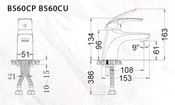 ban ve ky thuat voi chau lavabo caesar b560cp b560cu nong lanh